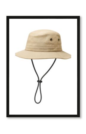 Canvas safari hat with adjustable chin strap and ventilation eyelets