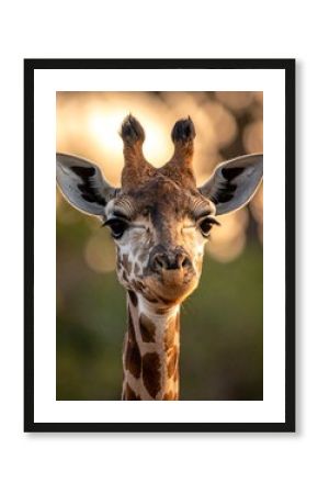 Giraffe head close up portrait