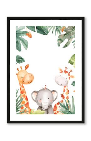 Cute animal frame border
