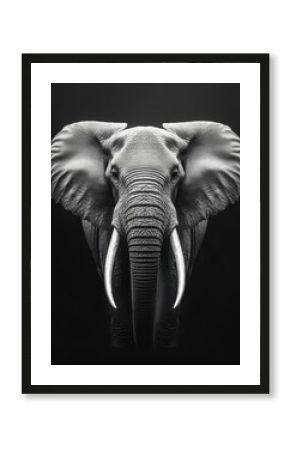 Majestic Elephant Portrait in Black and White 