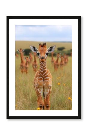 Adorable Giraffe Calf in Serengeti: A Heartwarming Wildlife Portrait