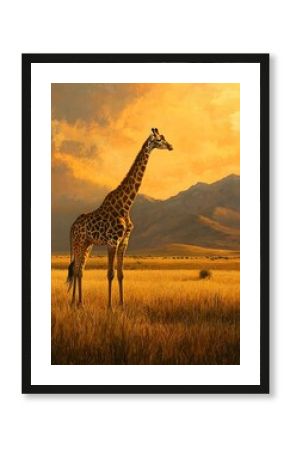 Image of a Giraffe in the Savannah