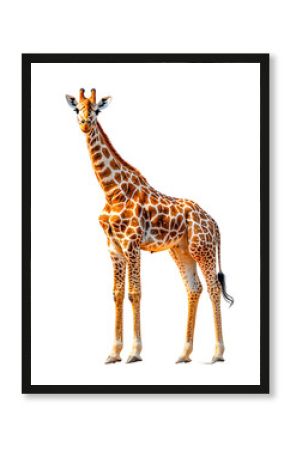 Majestic giraffe isolated transparent background african wildlife safari animal portrait