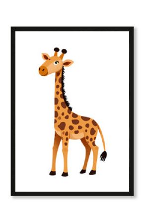 Cartoon Giraffe Illustration, Cute Animal, Spots, Transparent Background