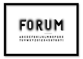 Modern trendy style font design, alphabet letters and numbers vector illustration