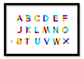 Vector font and alphabet. Abc English letters. Vector of colorful layered font and alphabet. Cute Color alphabet. Hand drawing font for children. Flat isolated vector illustration. a to z letters.
