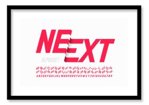 Modern font design with some alternate letters, alphabet and numbers