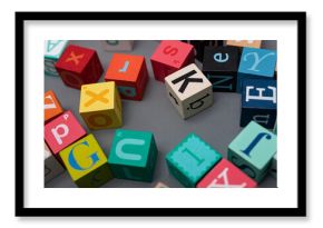 letter wood cubes block symbol