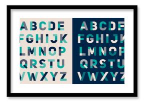 Trendy geometric uppercase alphabet design.