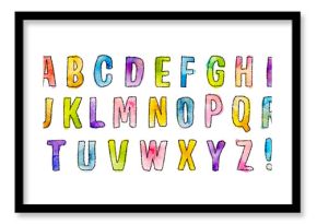 watercolor vector hand drawn alphabet