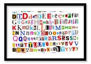 Colorful newspaper letters alphabet