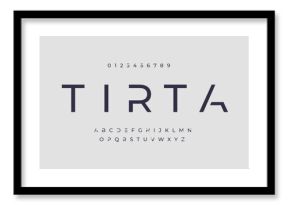 Tirta Abstract minimal modern alphabet fonts for logo. Typography technology electronic digital music future creative font. vector illustration