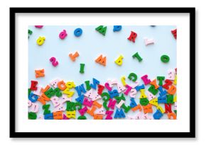 Colorful random wooden letters background