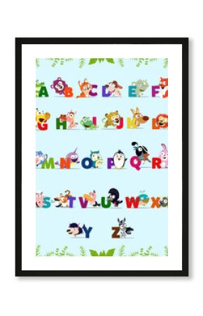 cartoon animal alphabet poster