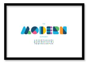 Vector of stylized modern font and alphabet