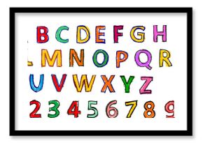 Alphabet and Numbers Colorful Crayon Drawing Set