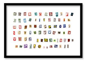 Retro Magazine Newspaper Cutout Letters and Numbers Alphabet