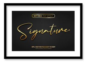 Luxury gold script editable text effect, elegant gold style