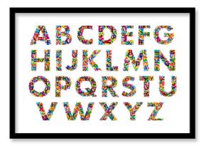 Colorful upper case alphabet letters