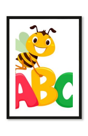 Vector Illustration of Bee with ABC letters