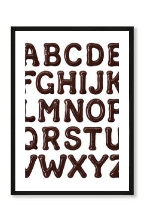 Latin alphabet made of melted chocolate in high resolution (part 1. Letters)