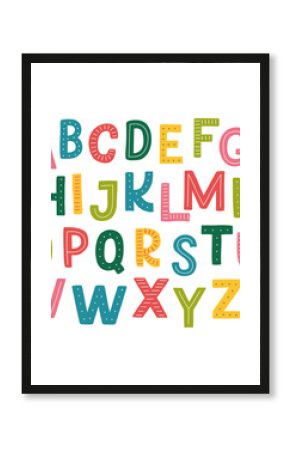 Cute hand drawn alphabet made in vector. Doodle letters for your design. Isolated characters. Handdrawn display font for DIY projects and kids design.