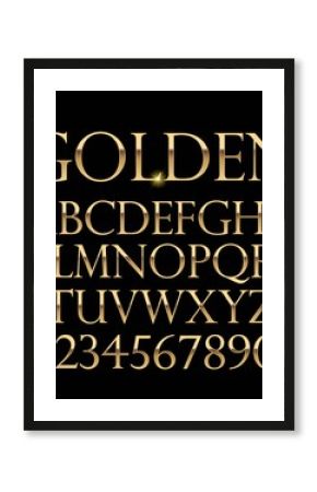 Luxurious gold alphabet vector on black background