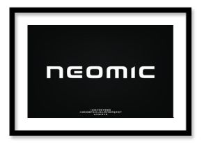 neomic. Abstract technology science alphabet font. digital space typography vector illustration design