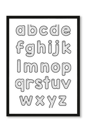 Teacher Font Trace Letter Formation - Lowercase Black and White