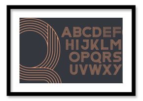 LINE ART ALPHABET ART DECO FONT STYLE