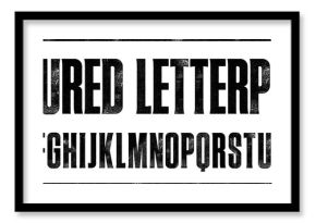 Textured Letterpress Condensed Display Font. Works well at large sizes. Highly detailed individually textured characters with a subtle letterpress print texture. Unique design font with a subtle serif