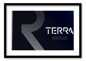 Terra. Abstract technology science alphabet font. digital space typography vector illustration design