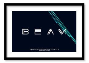 Beam, an Abstract modern minimalist geometric futuristic alphabet font. digital space typography vector illustration design