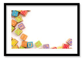 Colourful wooden ABC alphabet baby development blocks