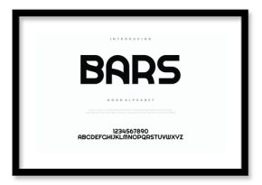 Bars Abstract minimal modern alphabet fonts. Typography technology vector illustration