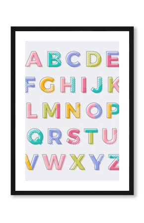 Colorful creative uppercase alphabet vector design.