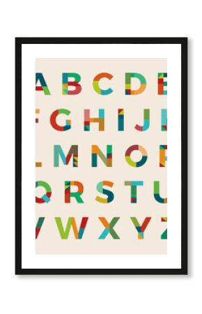 Colorful creative uppercase alphabet vector design.