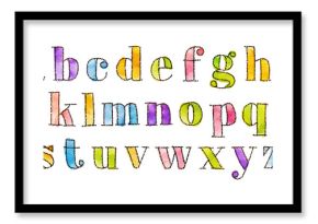 watercolor vector hand drawn alphabet