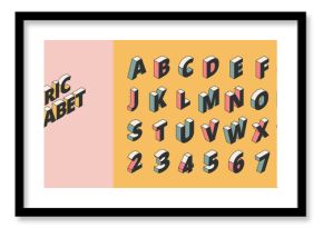 Isometric alphabet and numbers set