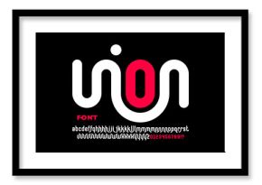 Linked letters font design, union alphabet letters and numbers vector illustration