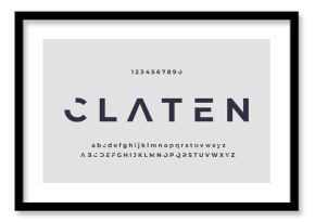 Claten minimal modern alphabet fonts for logo. Uppercase and lowercase Typography technology electronic digital future creative font. vector illustration