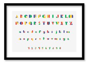 Bauhaus Alphabet Letters Upper Lower Case Isolated Vector