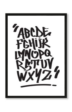 Black graffiti letters. Graffiti alphabet