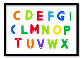 Digital png illustration of colourful letters of alphabet on transparent background