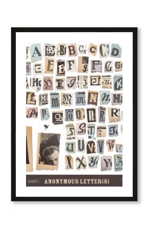 alphabet made of vintage (vector) newspaper cutouts