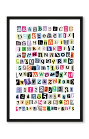 Vector Ransom Note- Cut Paper Letters, Numbers, Symbols