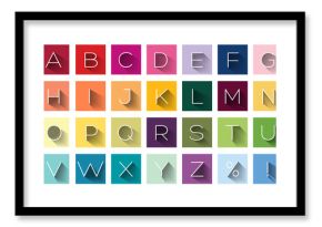 Flat Design Letters, icons alphabet concept background