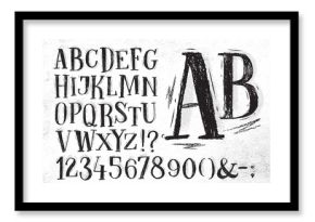 Pencil font black alphabet