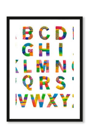 English alphabet from colored plasticine