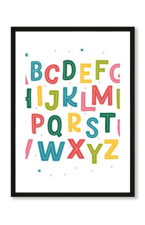 Cute hand drawn alphabet made in vector. Doodle letters for your design. Isolated characters. Handdrawn display font for DIY projects and kids design. 